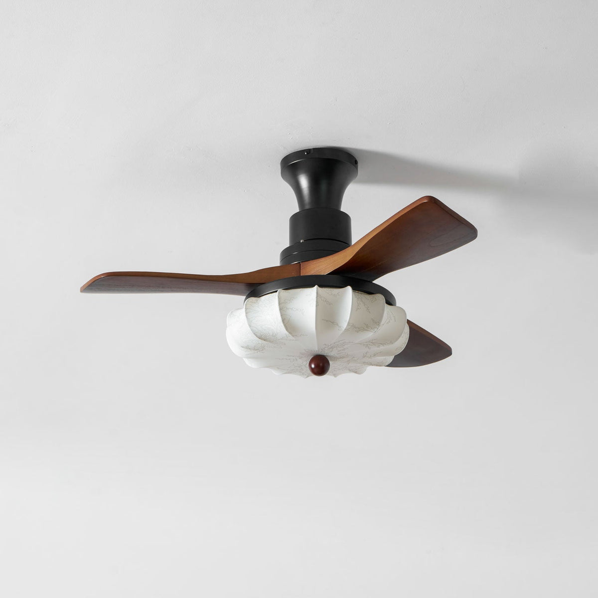 Wood Blade Ceiling Fan with Drum Shade Light DC Motor 6 Speed Remote Indoor Dining Living Bedroom Adjustable 36 42 48 52 Inch Quiet Reversib
