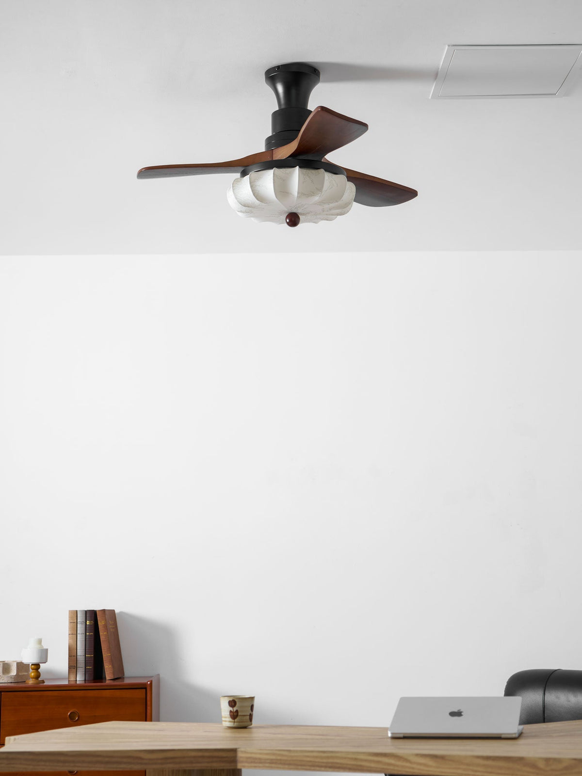 Wood Blade Ceiling Fan with Drum Shade Light DC Motor 6 Speed Remote Indoor Dining Living Bedroom Adjustable 36 42 48 52 Inch Quiet Reversib
