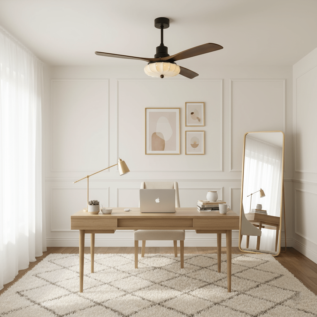 Wood Blade Ceiling Fan with Drum Shade Light DC Motor 6 Speed Remote Indoor Dining Living Bedroom Adjustable 36 42 48 52 Inch Quiet Reversib