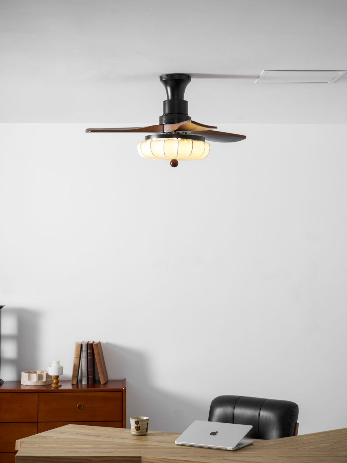 Wood Blade Ceiling Fan with Drum Shade Light DC Motor 6 Speed Remote Indoor Dining Living Bedroom Adjustable 36 42 48 52 Inch Quiet Reversib