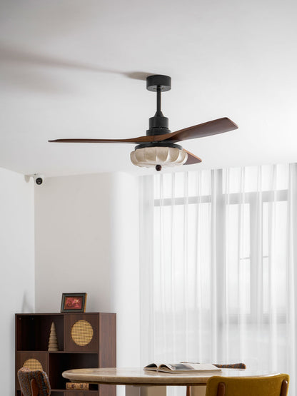 Wood Blade Ceiling Fan with Drum Shade Light DC Motor 6 Speed Remote Indoor Dining Living Bedroom Adjustable 36 42 48 52 Inch Quiet Reversib