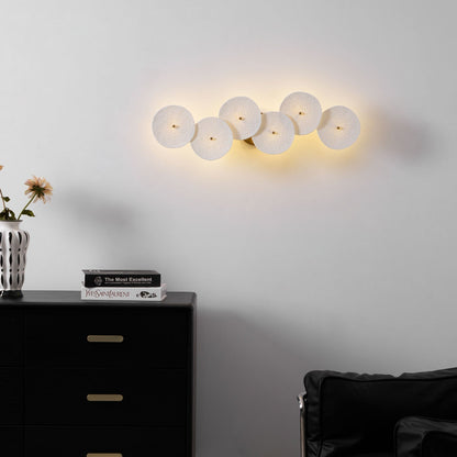 Ceramic Petal Wall Sconce – Floral LED Light with Gold Metal Accents for Hallway, Bedroom & Living Room Decor