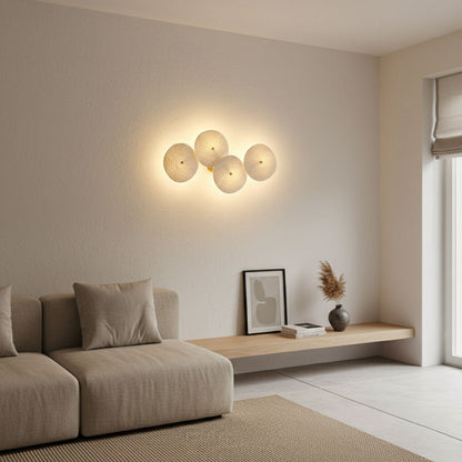 Sculpted Petal Sconce Gold White LED Art Deco Fixture Hallway Living Room Meditation Bedroom Accent 19.7 in Wall Mount Indoor Lighting