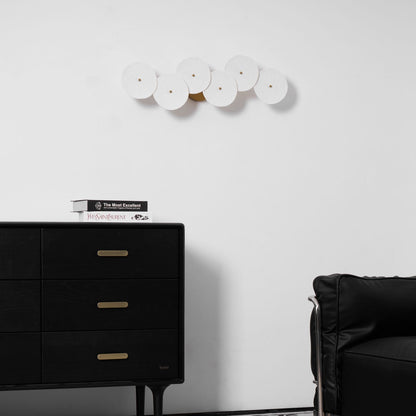 Ceramic Petal Wall Sconce – Floral LED Light with Gold Metal Accents for Hallway, Bedroom & Living Room Decor