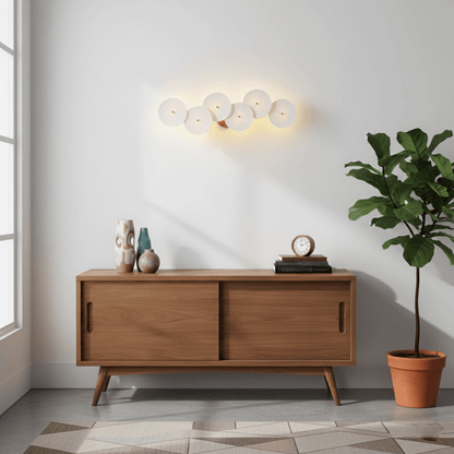 Sculpted Petal Sconce Gold White LED Art Deco Fixture Hallway Living Room Meditation Bedroom Accent 19.7 in Wall Mount Indoor Lighting