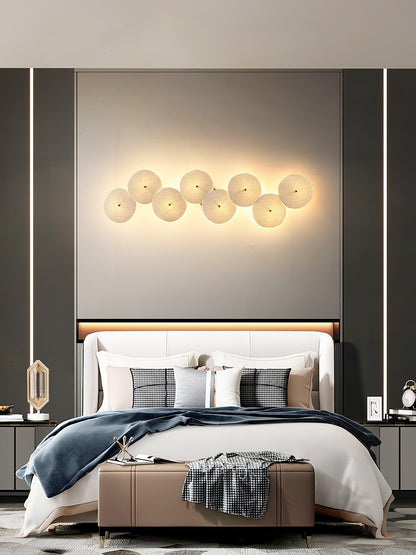 Ceramic Petal Wall Sconce – Floral LED Light with Gold Metal Accents for Hallway, Bedroom & Living Room Decor