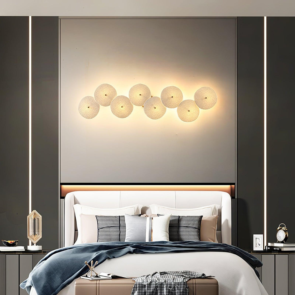 Sculpted Petal Sconce Gold White LED Art Deco Fixture Hallway Living Room Meditation Bedroom Accent 19.7 in Wall Mount Indoor Lighting