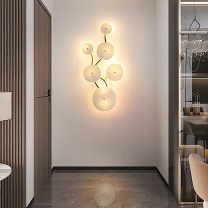 Ceramic Petal Wall Sconce Sculptural Multi-Light Fixture Hardwire Installation for Bedroom Living Room Hallway Modern Artistic Decor