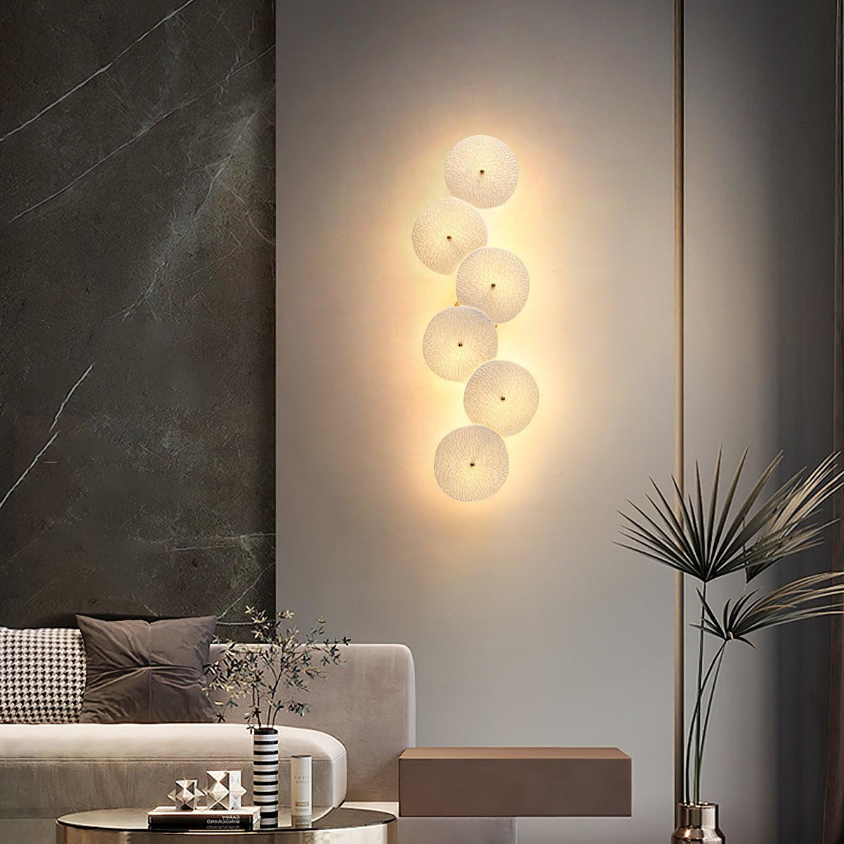 Ceramic Petal Wall Sconce Sculptural Multi-Light Fixture Hardwire Installation for Bedroom Living Room Hallway Modern Artistic Decor