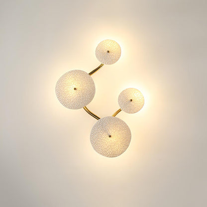 Sculpted Petal Sconce Gold White LED Art Deco Fixture Hallway Living Room Meditation Bedroom Accent 19.7 in Wall Mount Indoor Lighting