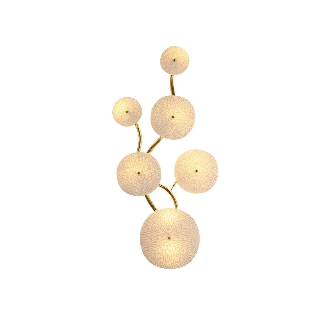 Sculpted Petal Sconce Gold White LED Art Deco Fixture Hallway Living Room Meditation Bedroom Accent 19.7 in Wall Mount Indoor Lighting