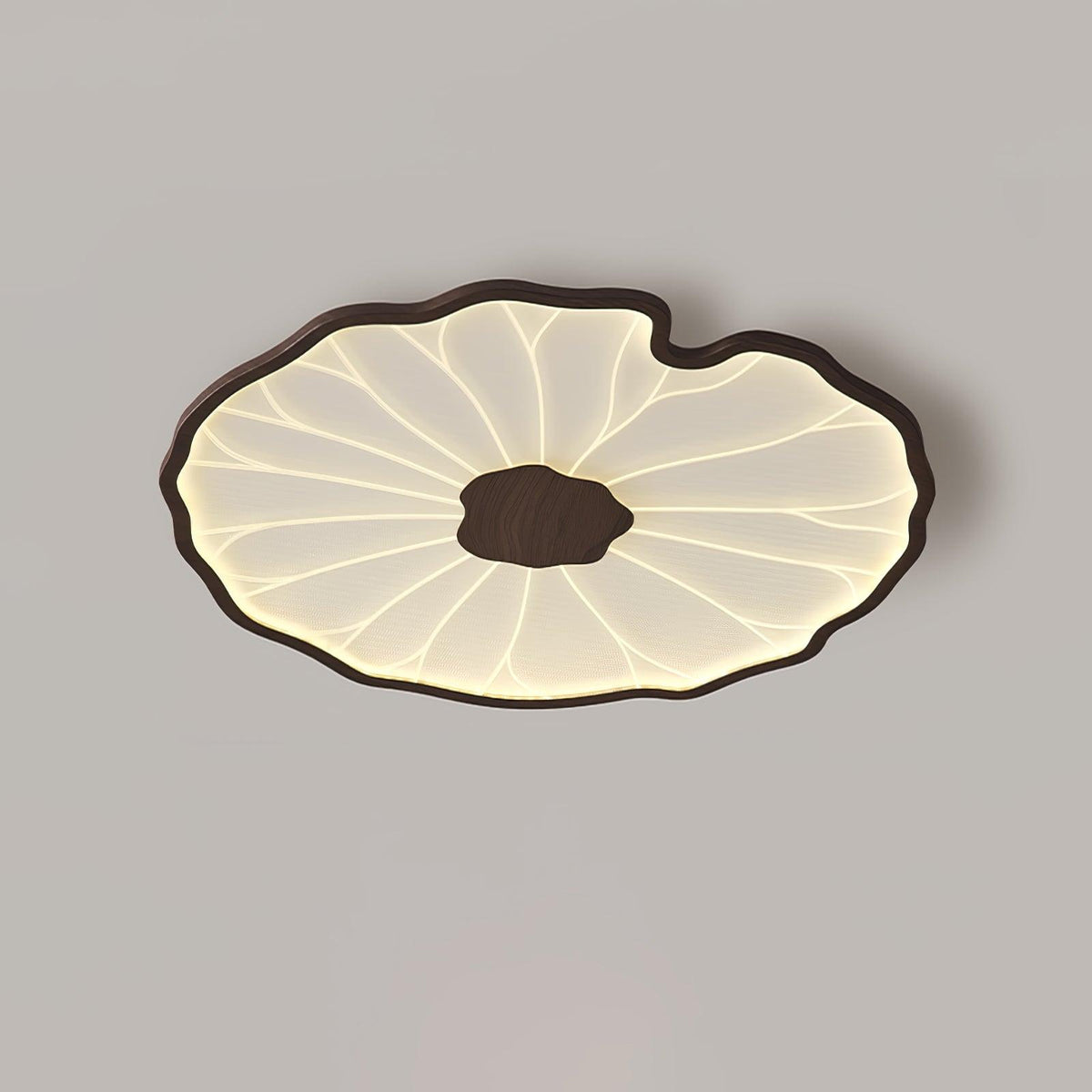 Flush Mount LED Ceiling Light with Wood Grain Finish for Low Ceilings, Living Room, Bedroom