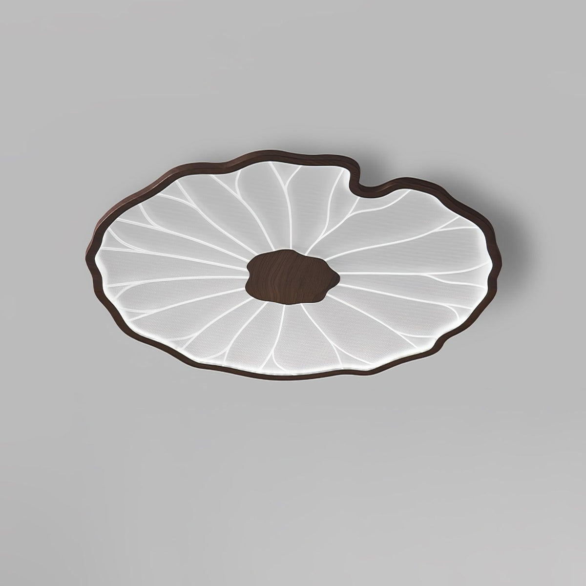 Organic Leaf-Inspired LED Ceiling Light with Wood-Grain Finish for Living Room & Bedroom