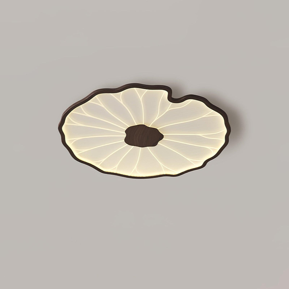 Flush Mount LED Ceiling Light with Wood Grain Finish for Low Ceilings, Living Room, Bedroom