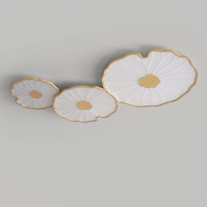 Organic Leaf-Inspired LED Ceiling Light with Wood-Grain Finish for Living Room & Bedroom