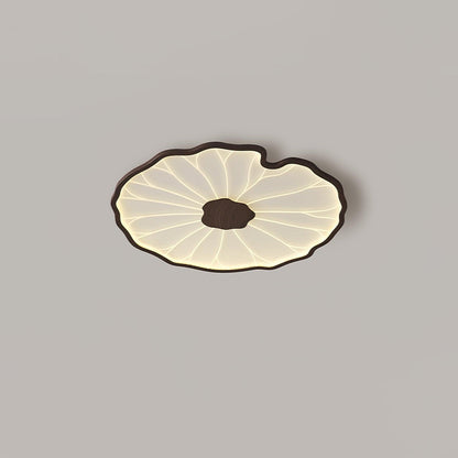 Flush Mount LED Ceiling Light with Wood Grain Finish for Low Ceilings, Living Room, Bedroom