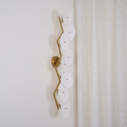Ceramic Petal Wall Sconce – Floral LED Light with Gold Metal Accents for Hallway, Bedroom & Living Room Decor