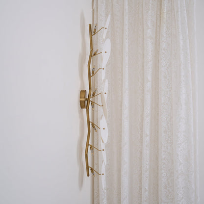 Ceramic Petal Wall Sconce – Floral LED Light with Gold Metal Accents for Hallway, Bedroom & Living Room Decor
