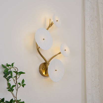 Ceramic Petal Wall Sconce Sculptural Multi-Light Fixture Hardwire Installation for Bedroom Living Room Hallway Modern Artistic Decor