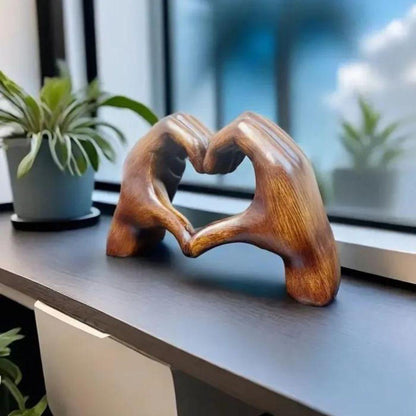 Lovelia Wall Art - Hand-Carved Wood, Heart-Shaped Home Decoration