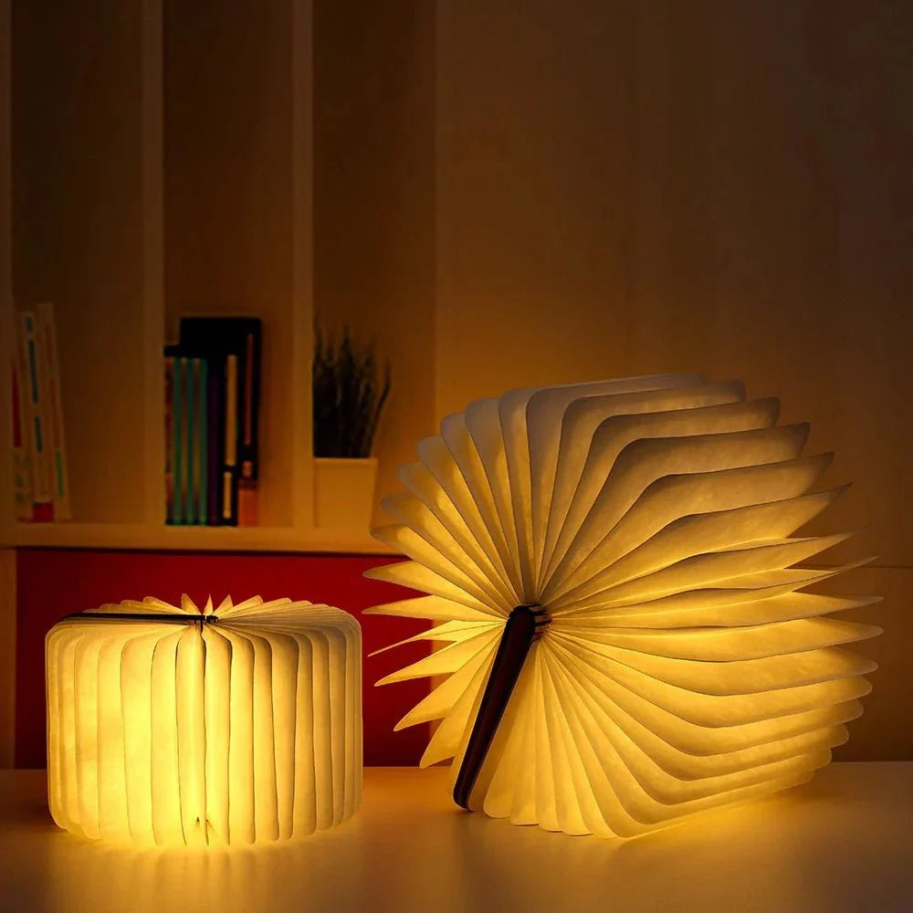 Lumi Foldable Desk Lamp - Book design, Rechargeable, Cordless Design with 3 Light Modes