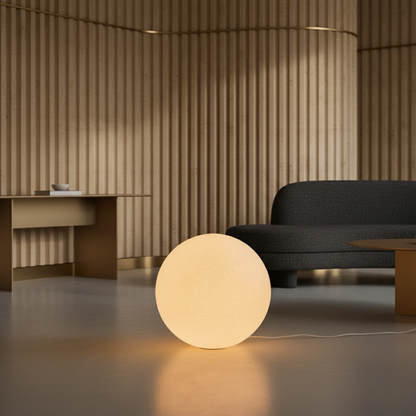 Floor Lamp Modern Globe, Living Room Floor Lamp with Marble Base, LED Standing Lamp for Bedroom and Office