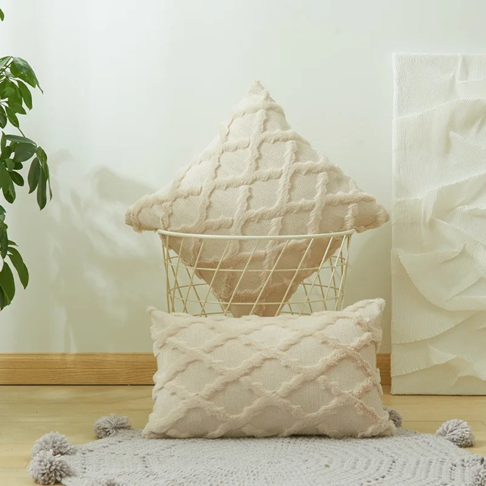 Lunel Velvet Pillow Cover - Boho Geometric, Soft Texture