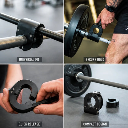 Barbell Collars Quick-Release Secure Hold Universal Fit