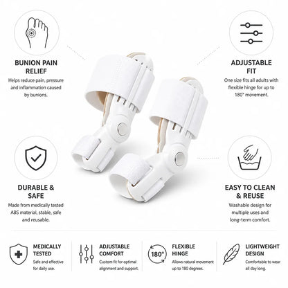 Bunion Corrector Adjustable Medically Tested ABS Set of 2