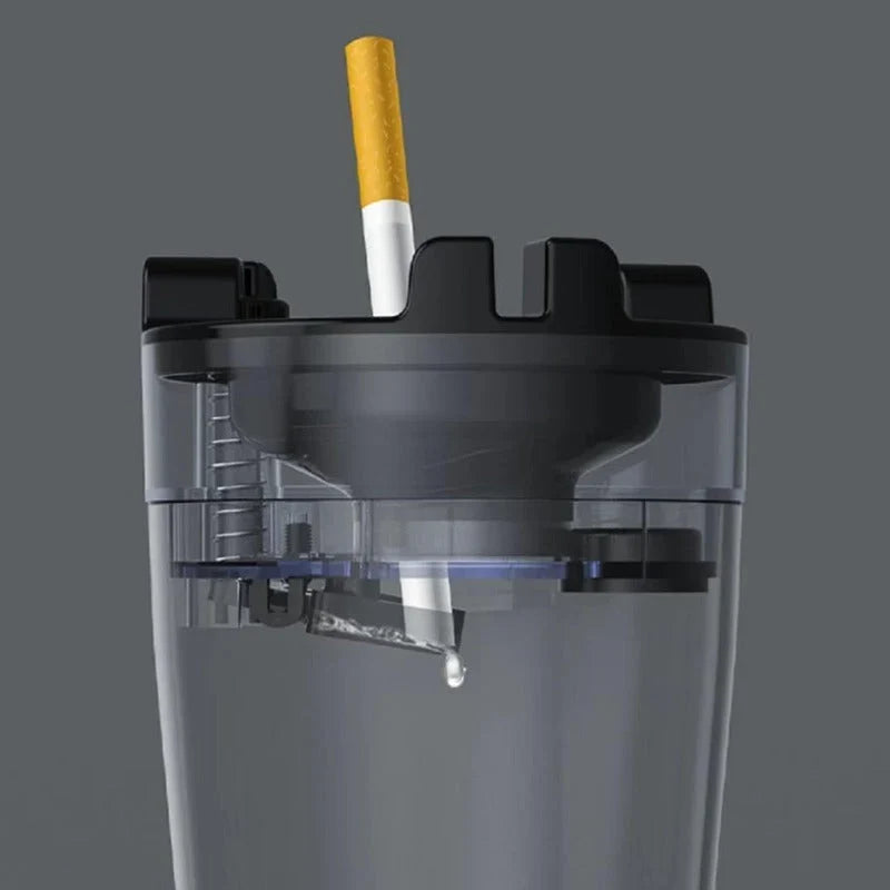 Car Ashtray One-Touch Water Extinguisher Odorless 50-Butt Capacity