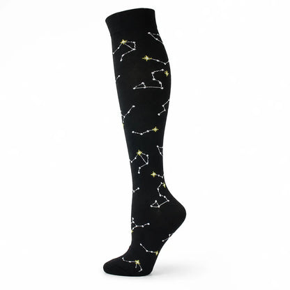 Compression Socks Knee-High Graduated Support Breathable Cotton Blend