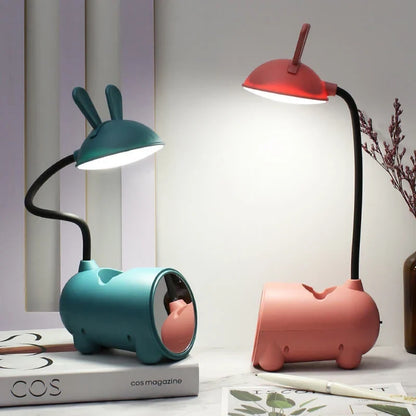 Desk Lamp Rabbit Design & Pen Holder USB Rechargeable
