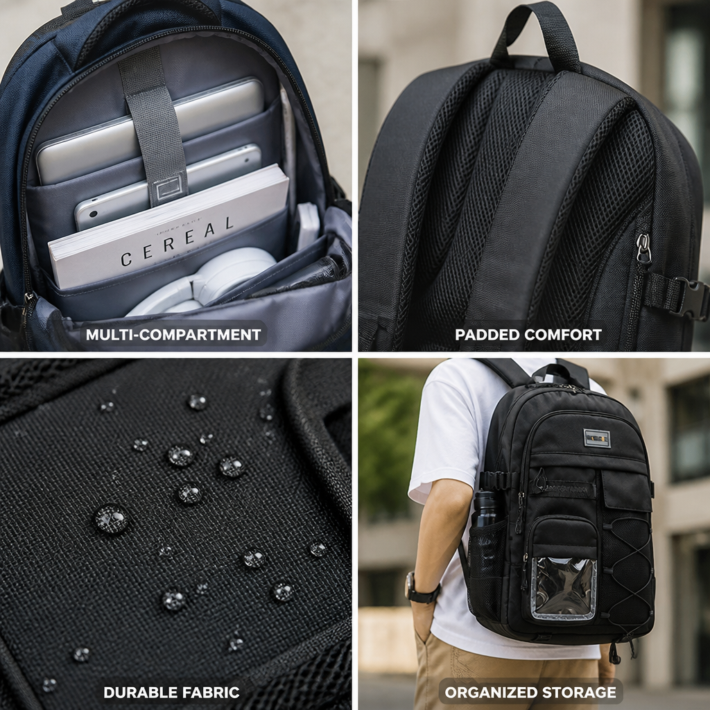 Durable Multi-Compartment School Backpack
