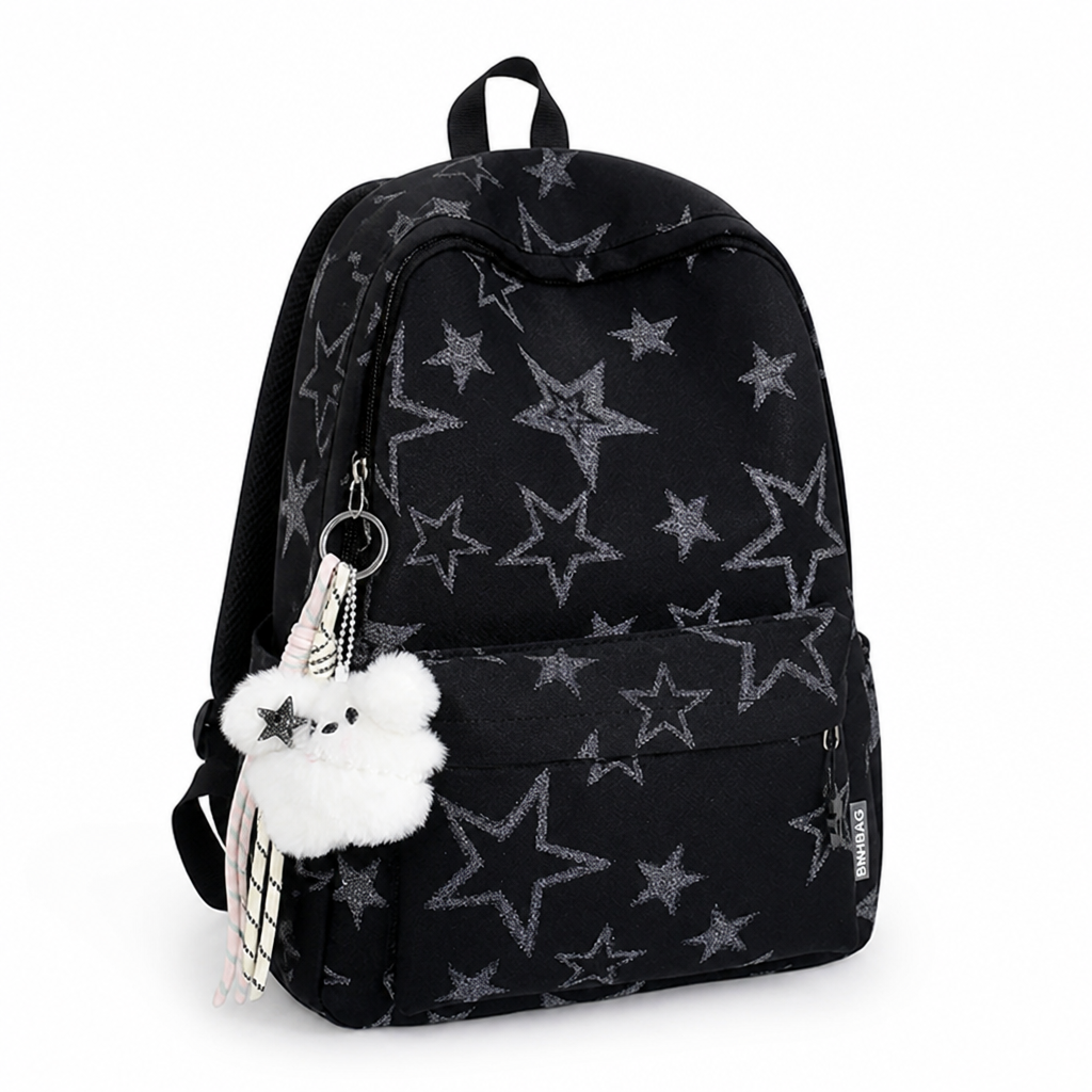 Durable Star-Patterned School Backpack