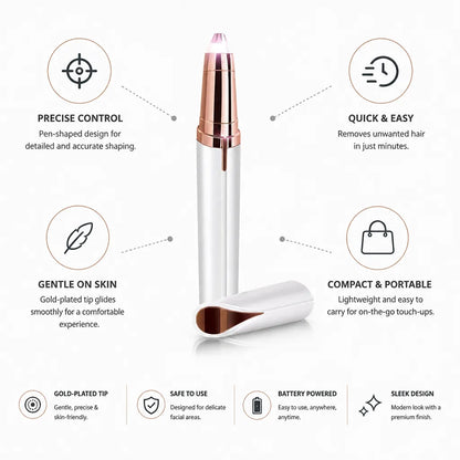 Electric Eyebrow Styler Gold-Plated Precision Tip & Ergonomic Pen