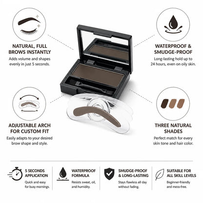 Eyebrow Stamp Adjustable Arch Waterproof & Smudge-Proof