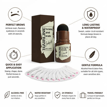 Eyebrow Stamp Kit 24 Stencils Water-Resistant & Alcohol-Free