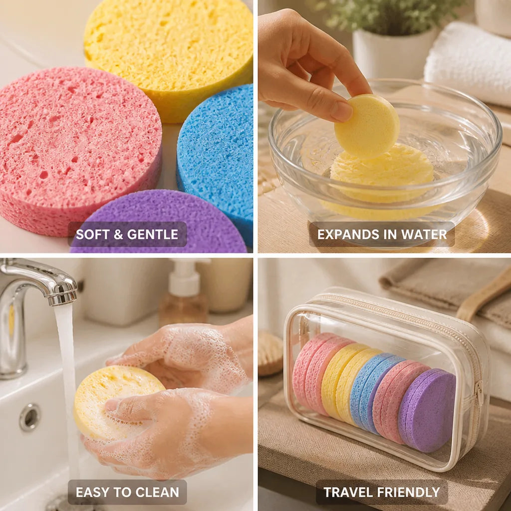 Facial Cleansing Sponge Compressed Expandable 12 Pack