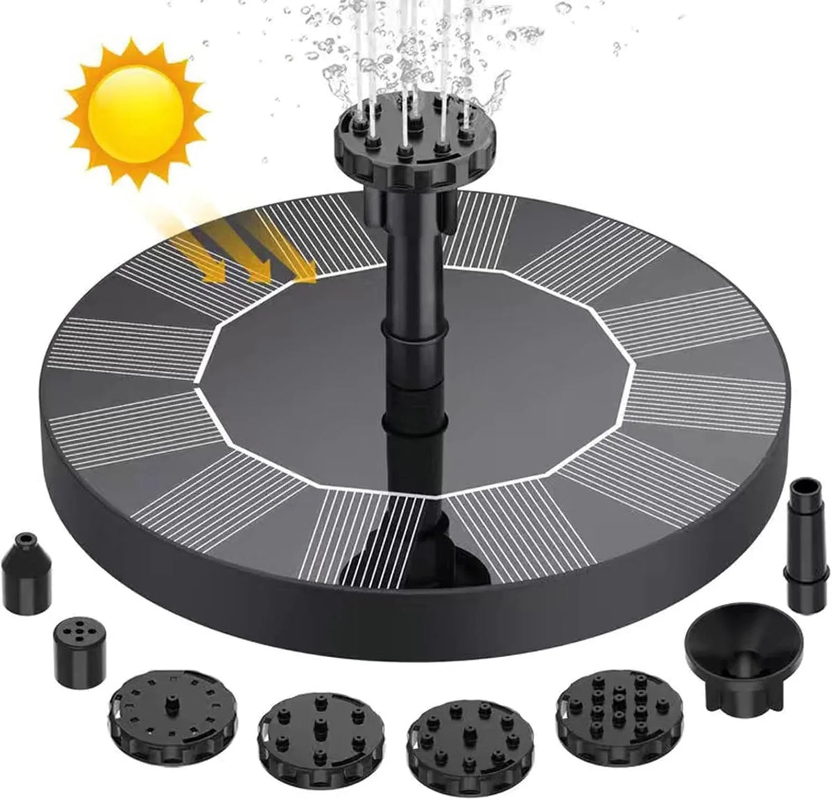 Floating Fountain Pump Solar-Powered & Interchangeable Nozzles