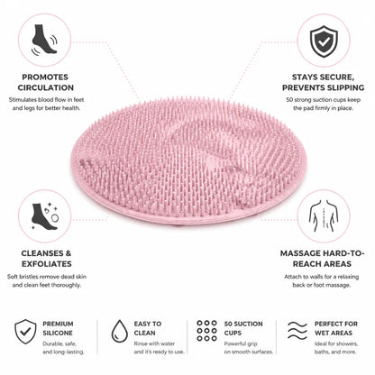 Foot Massage Pad Silicone Suction Cups & Exfoliating Bristles