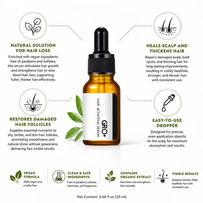 Hair Activating Serum Thickening Vegan Dropper 20ml