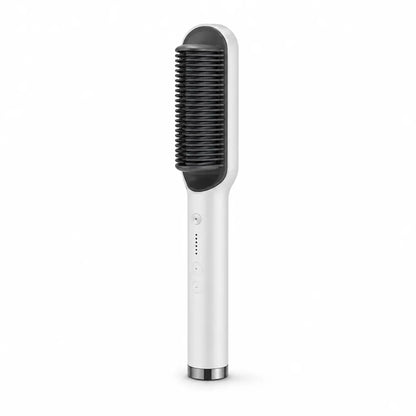 Hair Straightening Brush Built-In Comb Adjustable Heat