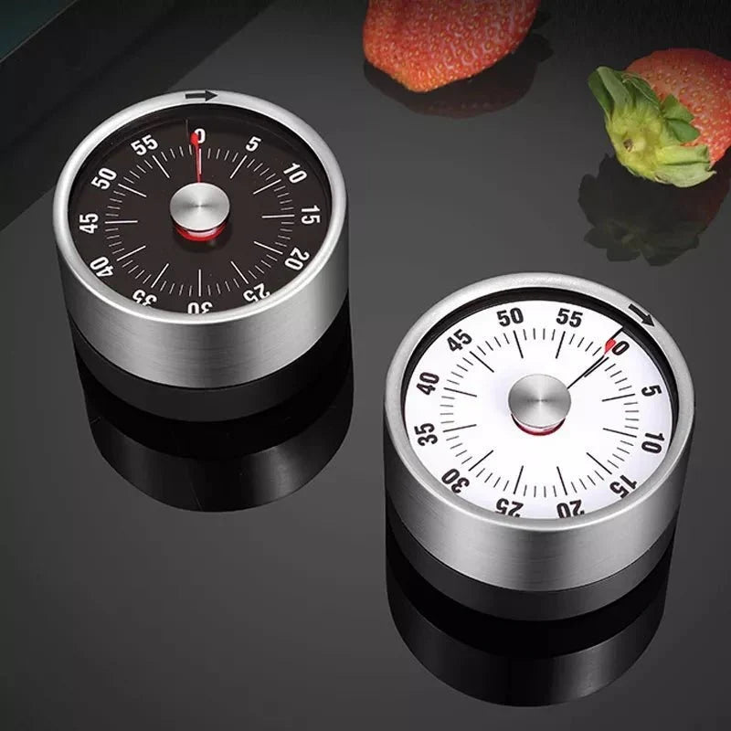 Kitchen Timer Mechanical Magnetic Back Stainless Steel