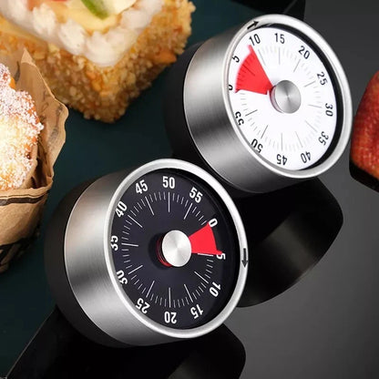 Kitchen Timer Mechanical Magnetic Back Stainless Steel