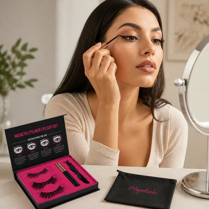 Magnetic Lashes Kit Reusable No Glue Ultra-Fine Eyeliner
