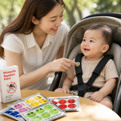 Mosquito Repellent Stickers Natural Essential Oils Baby-Safe 24-Hour Protection