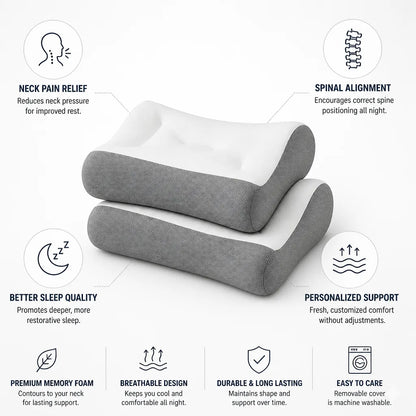 Orthopedic Pillow Contour Cervical Support Set of 2