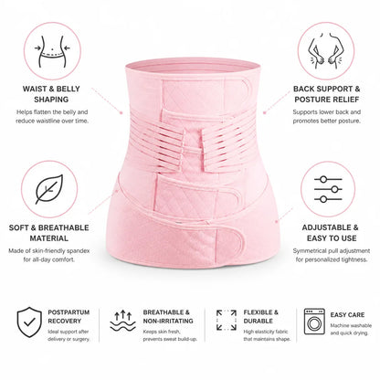 Postpartum Support Belt Adjustable Compression & Breathable Spandex