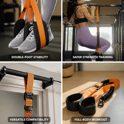 Pull-Up Assistance Bands Double-Foot Stabilizing & 150 lb Resistance