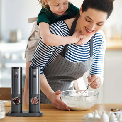 Salt And Pepper Mill Set Rechargeable Adjustable Grind